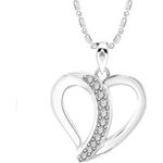 Buy Srikara Alloy Brass Rhodium Plated CZ/AD Lovely Heart Fashion Jewelry Pendant - SKP3136R - Purplle