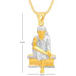 Buy Srikara Alloy Gold Plated CZ / AD Sai Baba Fashion Jewellery Pendant with Chain - SKP2210G - Purplle