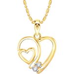 Buy Srikara Alloy Brass Gold Plated CZ Little Heart Fashion Jewelry Pendant Chain - SKP3133G - Purplle