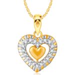 Buy Srikara Alloy Brass Gold Plated CZ/AD Layered Hearts Fashion Jewelry Pendant - SKP3040G - Purplle