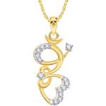 Buy Srikara Alloy Brass Gold Plated CZ/AD Curvy Design Heart Fashion Jewelry Pendant - SKP3118G - Purplle