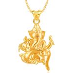 Buy Srikara Alloy Gold Plated CZ / AD Gajanana Fashion Jewellery Pendant with Chain - SKP3091G - Purplle