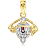 Buy Srikara Alloy Gold Plated CZ/AD Tirupati Balaji Fashion Jewellery Pendant Chain - SKP1915G - Purplle