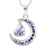 Buy Srikara Alloy Rhodium Plated CZ / AD I Love U Fashion Jewelry Pendant with Chain - SKP3083R - Purplle