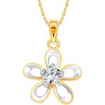 Buy Srikara Alloy Gold Plated CZ/AD Solitaire Floral Pattern Fashion Jewelry Pendant - SKP3072G - Purplle