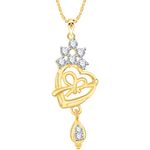 Buy Srikara Alloy Gold Plated CZ/AD Bow Pattern Heart Fashion Jewelry Pendant Chain - SKP3074G - Purplle