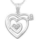 Buy Srikara Alloy Rhodium Plated CZ/AD Little Heart Fashion Jewelry Pendant Chain - SKP3119R - Purplle