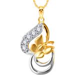 Buy Srikara Alloy Gold Plated CZ/AD Butterfly Design Fashion Jewellery Pendant Chain - SKP3084G - Purplle