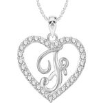 Buy Srikara Alloy Rhodium Plated CZ/AD Alphabet "F" in Heart Fashion Jewelry Pendant - SKP2296R - Purplle