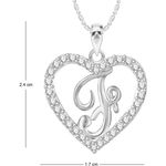 Buy Srikara Alloy Rhodium Plated CZ/AD Alphabet "F" in Heart Fashion Jewelry Pendant - SKP2296R - Purplle