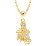 Buy Srikara Alloy Gold Plated CZ/AD Mahabali Hanuman Fashion Jewellery Pendant Chain - SKP1399G - Purplle