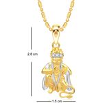 Buy Srikara Alloy Gold Plated CZ/AD Mahabali Hanuman Fashion Jewellery Pendant Chain - SKP1399G - Purplle