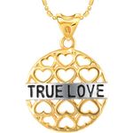Buy Srikara Alloy Gold Plated CZ/AD True Love Hearts Fashion Jewellery Pendant Chain - SKP3073G - Purplle
