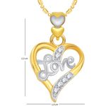 Buy Srikara Alloy Gold Plated CZ / AD Love Heart Valentine Fashion Jewellery Pendant - SKP1856G - Purplle