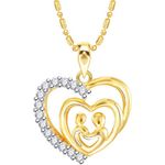Buy Srikara Alloy Brass Gold Plated CZ/AD Couple in Heart Fashion Jewelry Pendant - SKP3122G - Purplle