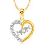 Buy Srikara Alloy Brass Gold Plated CZ/AD Love MOM Fashion Jewellery Pendant Chain - SKP3054G - Purplle