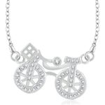 Buy Srikara Brass Alloy Rhodium Plated CZ / AD Fashion Jewelry Pendant with Chain - SKP3237R - Purplle