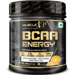 Buy MuscleXP BCAA Energy With Electrolyte Blend & Caffeine, Orange, 400g (14 oz) - 28 Servings - Purplle