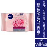 Buy NIVEA Micellar Cleansing Wipes Skin Breathe Rose MicellAIR 25 pieces - Purplle