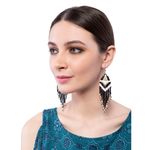 Buy Crunchy Fashion Gold Plated Fancy Blue Multi colour bohemian Beadded Tassel Earring - Purplle