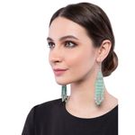 Buy Crunchy Fashion Gold Plated Fancy Z-Green bohemian Beadded Tassel Earring - Purplle