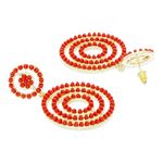 Buy Crunchy Fashion Red Beaded Hoops Earrings - Purplle