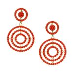 Buy Crunchy Fashion Red Beaded Hoops Earrings - Purplle