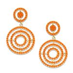 Buy Crunchy Fashion Orange Beaded Hoops Earrings - Purplle