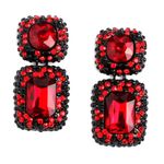 Buy Crunchy FashionAlloy Red Crystal Dangle Earring - Purplle