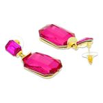 Buy Crunchy Fashion Pink Crystal Dangling Earrings - Purplle