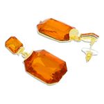 Buy Crunchy Fashion Peach Crystal Dangling Earrings - Purplle