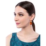 Buy Crunchy Fashion Peach Crystal Dangling Earrings - Purplle