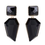 Buy Crunchy Fashion Gold Plated Black Crystals Statement Earrings - Purplle