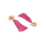 Buy Crunchy Fashion Bohemian Pink Tassel Earrings Alloy Dangle Earring - Purplle
