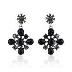 Buy Crunchy Fashion Black Crystal Stud Beaded Earrings - Purplle