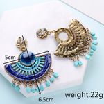 Buy Crunchy Fashion Blue Beaded Tassel Earrings - Purplle