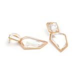 Buy Crunchy Fashion Golden Plated white crystal Dangler Earring - Purplle