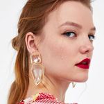 Buy Crunchy Fashion Golden Plated white crystal Dangler Earring - Purplle