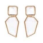 Buy Crunchy Fashion Golden Plated white crystal Dangler Earring - Purplle