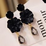 Buy Crunchy Fashion Black Alloy Dangle Earring - Purplle