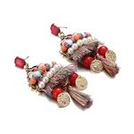 Buy Crunchy Fashion Colorful Brass Bohemian Tassel Earrings - Purplle