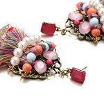 Buy Crunchy Fashion Colorful Brass Bohemian Tassel Earrings - Purplle
