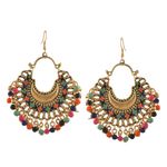 Buy Crunchy Fashion Afghani Tribal Oxidised Golden Alloy Dangle Earring - Purplle