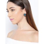 Buy Crunchy Fashion Deft Blue & White Crystal Stud - Purplle