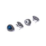 Buy Crunchy Fashion Deft Blue & White Crystal Stud - Purplle
