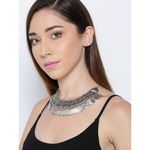 Buy Crunchy Fashion Oxidised Silver-Toned Afghan Necklace - Purplle
