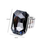 Buy Crunchy Fashion Big Black Crystal Solitaire Stone Ring - Purplle