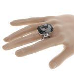 Buy Crunchy Fashion Big Black Crystal Solitaire Stone Ring - Purplle