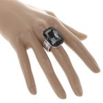 Buy Crunchy Fashion Big Black Crystal Solitaire Stone Ring - Purplle