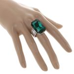 Buy Crunchy Fashion Big Green Crystal Solitaire Stone Ring - Purplle